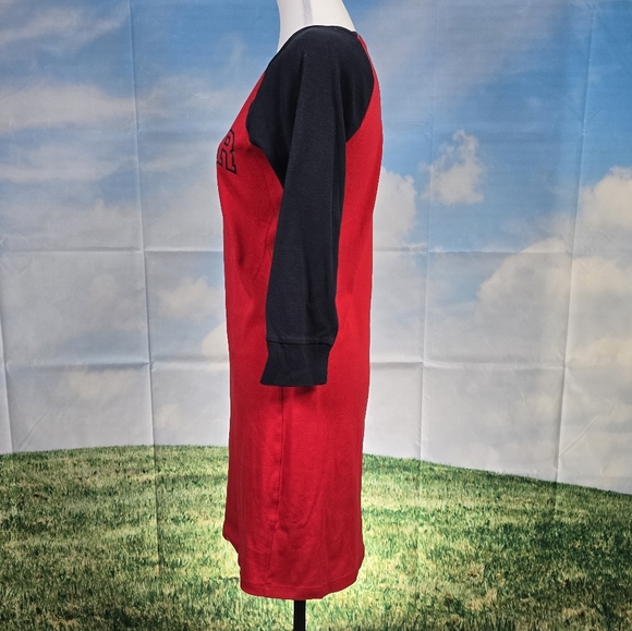 TOMMY HILFIGER | 100% COTTON CREW NECK QUARTER SLEEVE CASUAL SHIRT DRESS - Picture 5 of 16